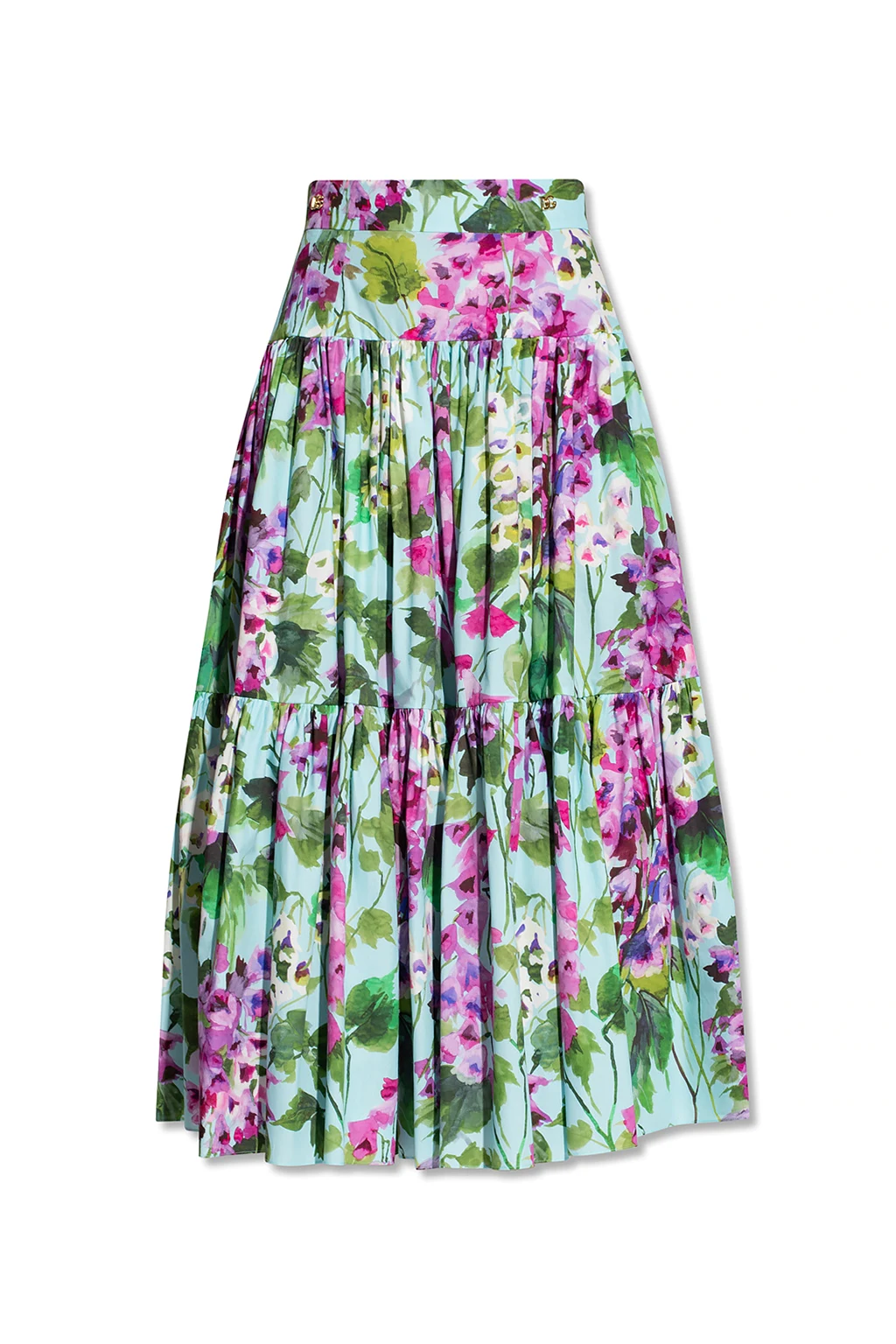 light blue Skirt with floral motif