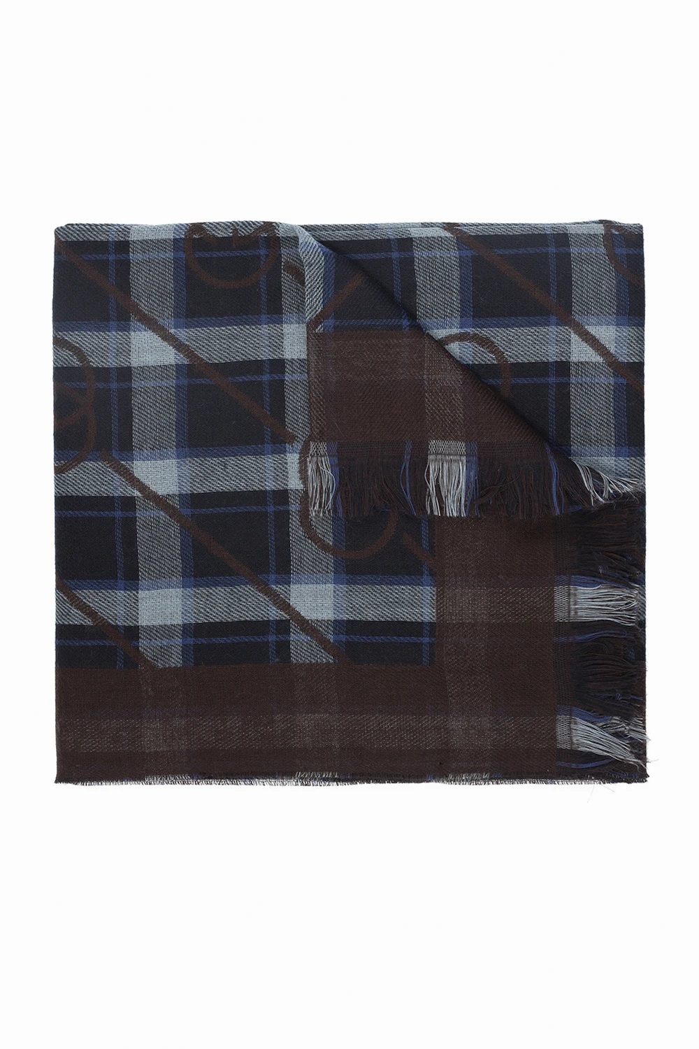 NAVY BLUE Scarf with logo