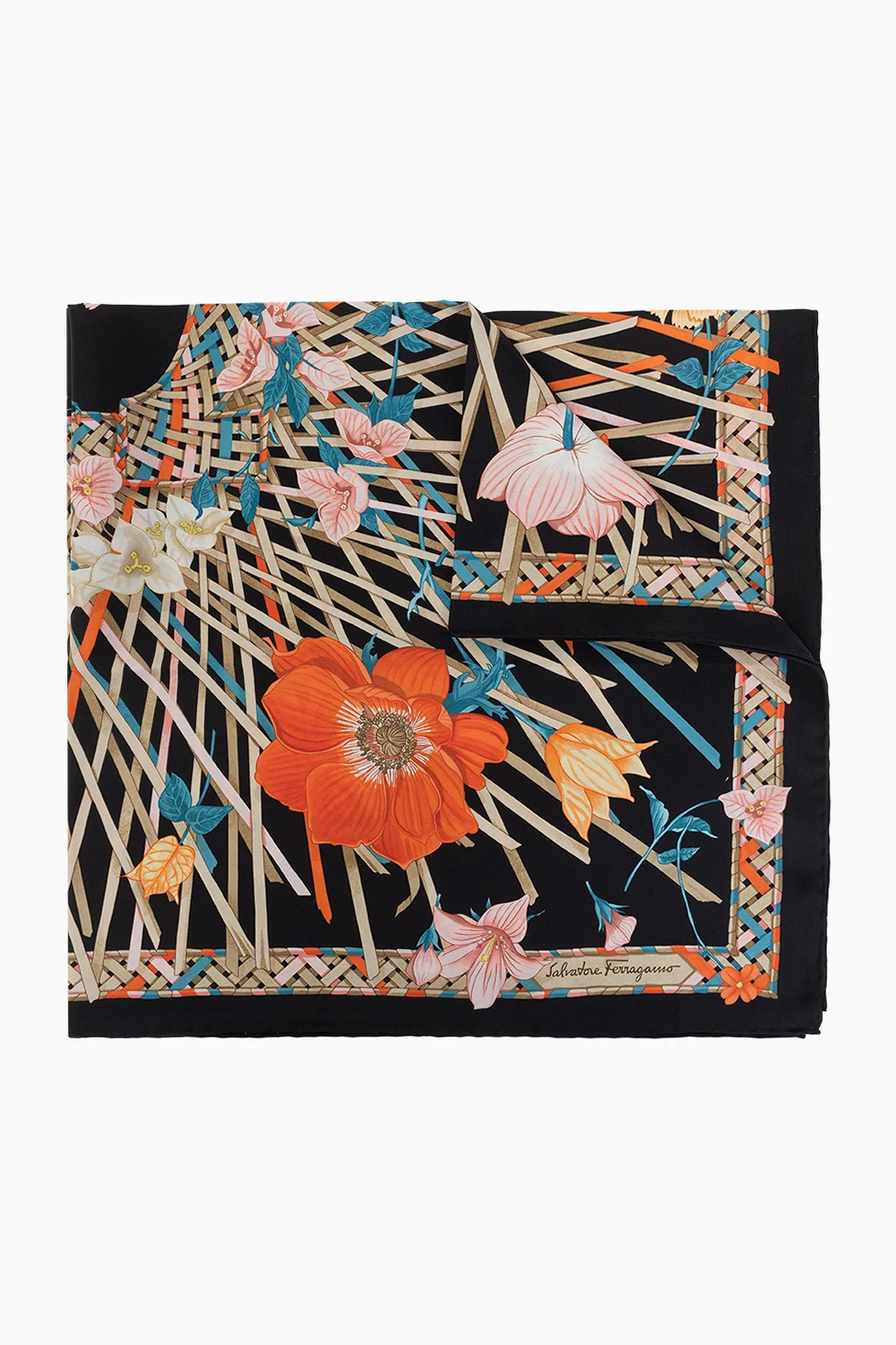 BLACK Silk scarf