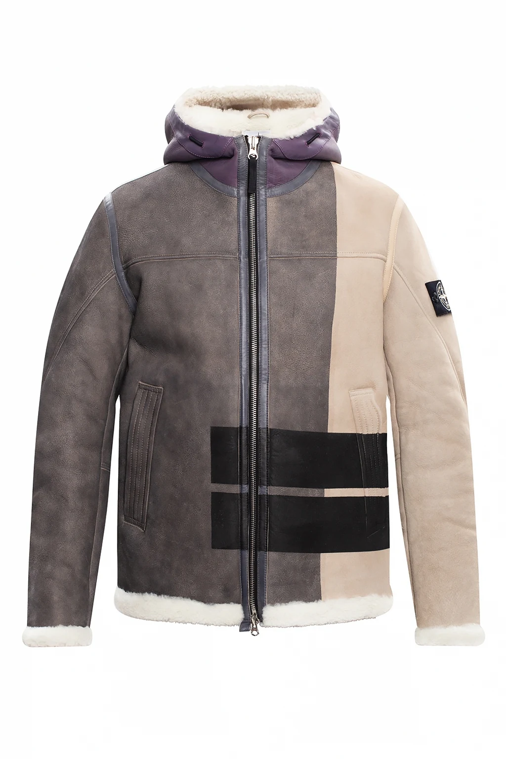Sheepskin hooded jacket