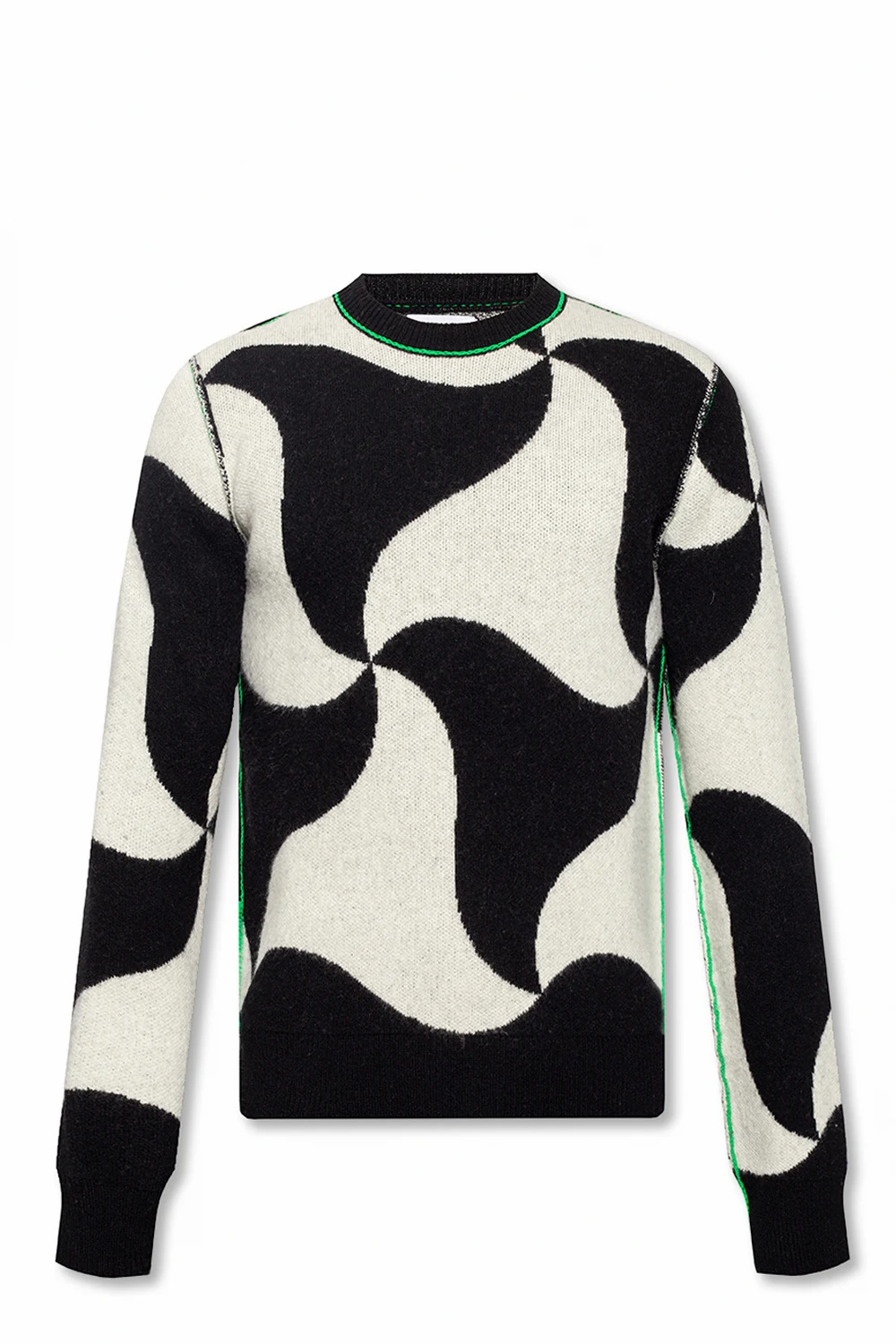 BLACK Sweater with ‘Wavy Triangle’ pattern