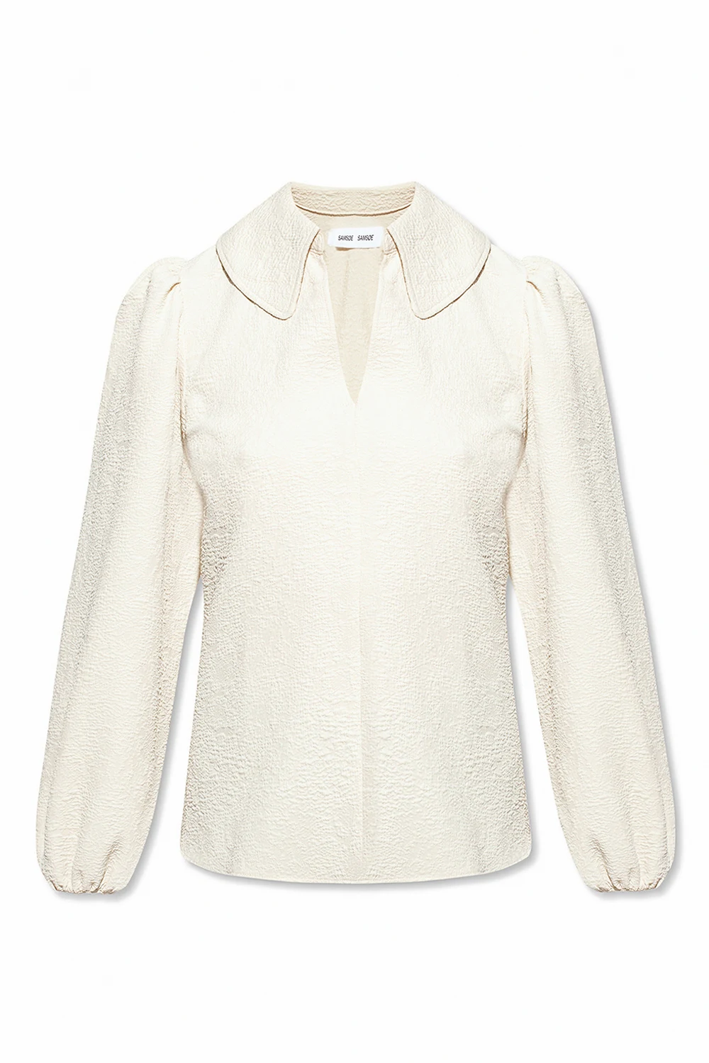 cream Top with puff sleeves