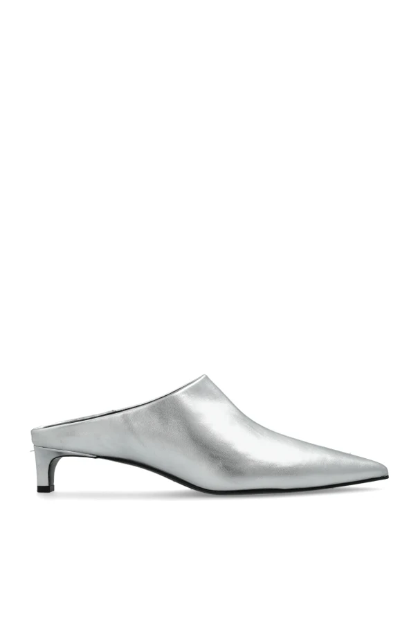SILVER Leather high-heeled shoes