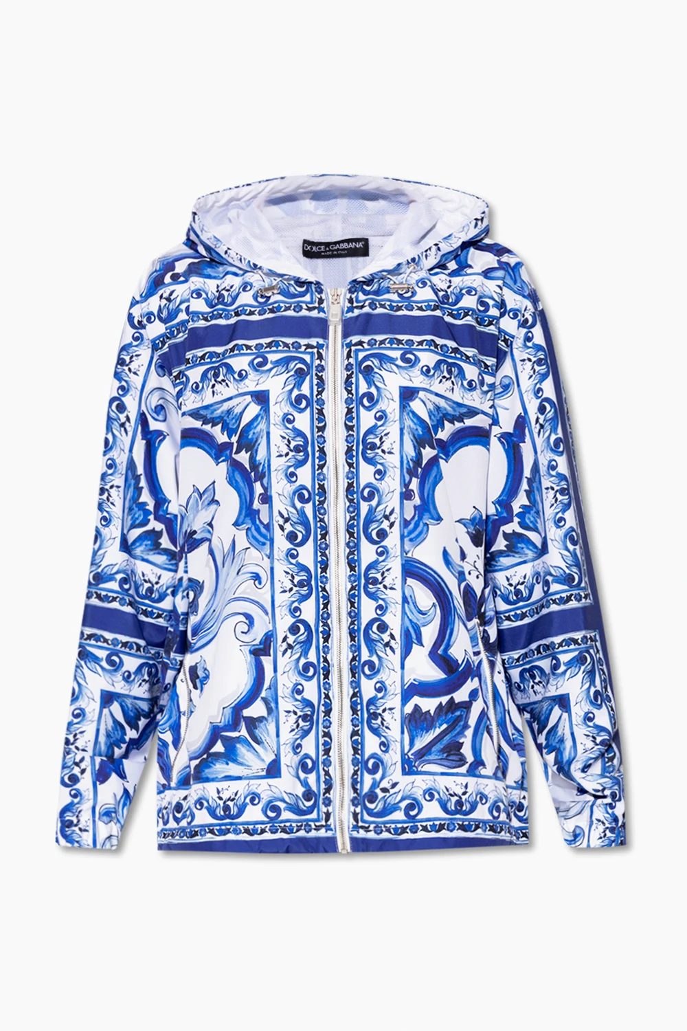 BLUE Patterned hooded jacket
