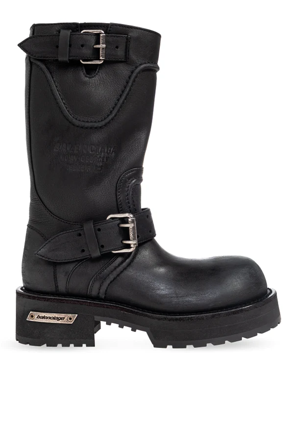 BLACK Leather ankle boots ‘Venom’