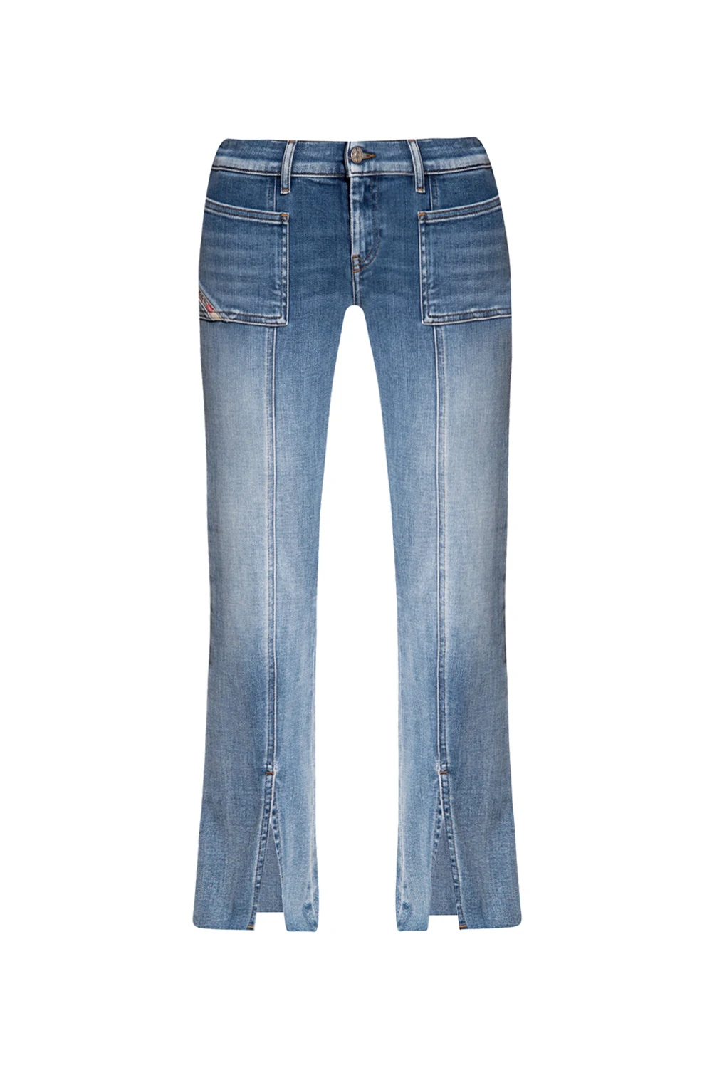 BLUE Flared jeans with slits