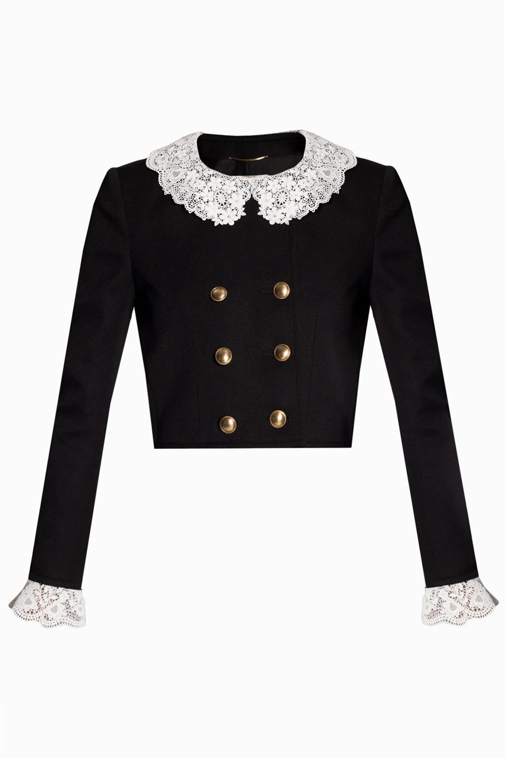 BLACK Blazer with lace collar