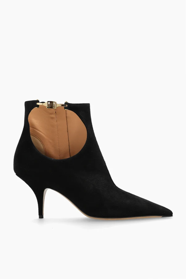 SCHWARZ Stiefeletten mit Absatz 'Cutout'