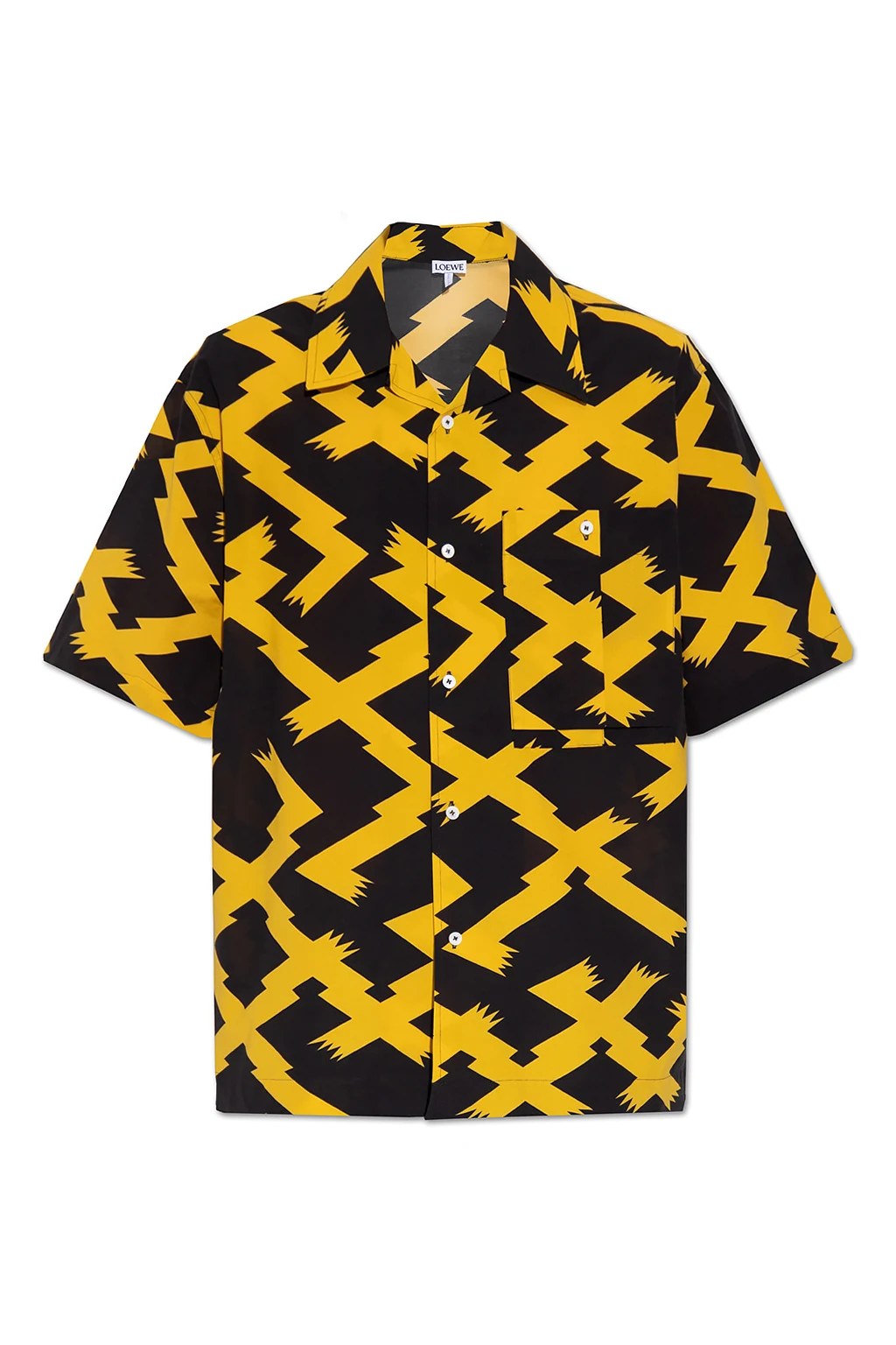 BLACK Patterned shirt with short sleeves