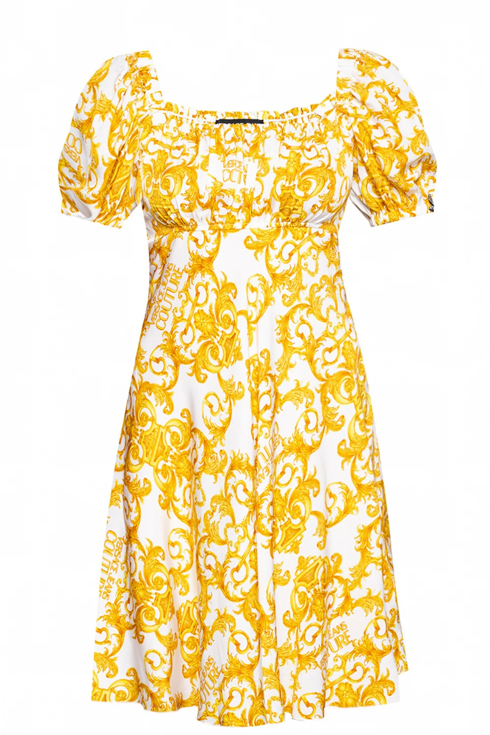 YELLOW  Baroque motif dress