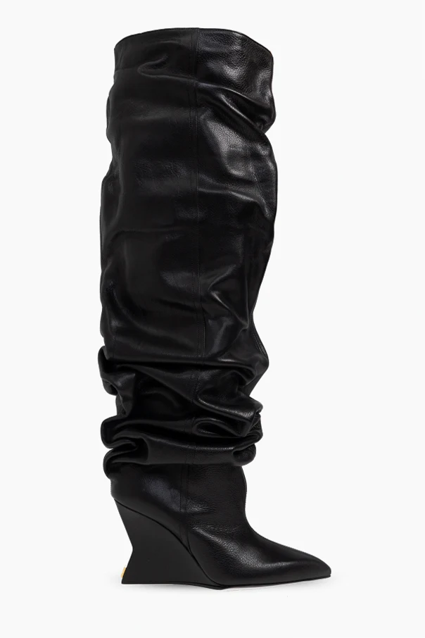 SCHWARZ Stiefel mit Keilabsatz