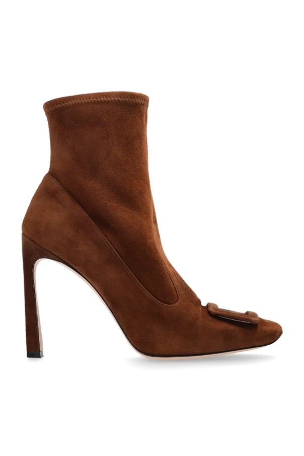 BROWN Heeled ankle boots `Trompette`