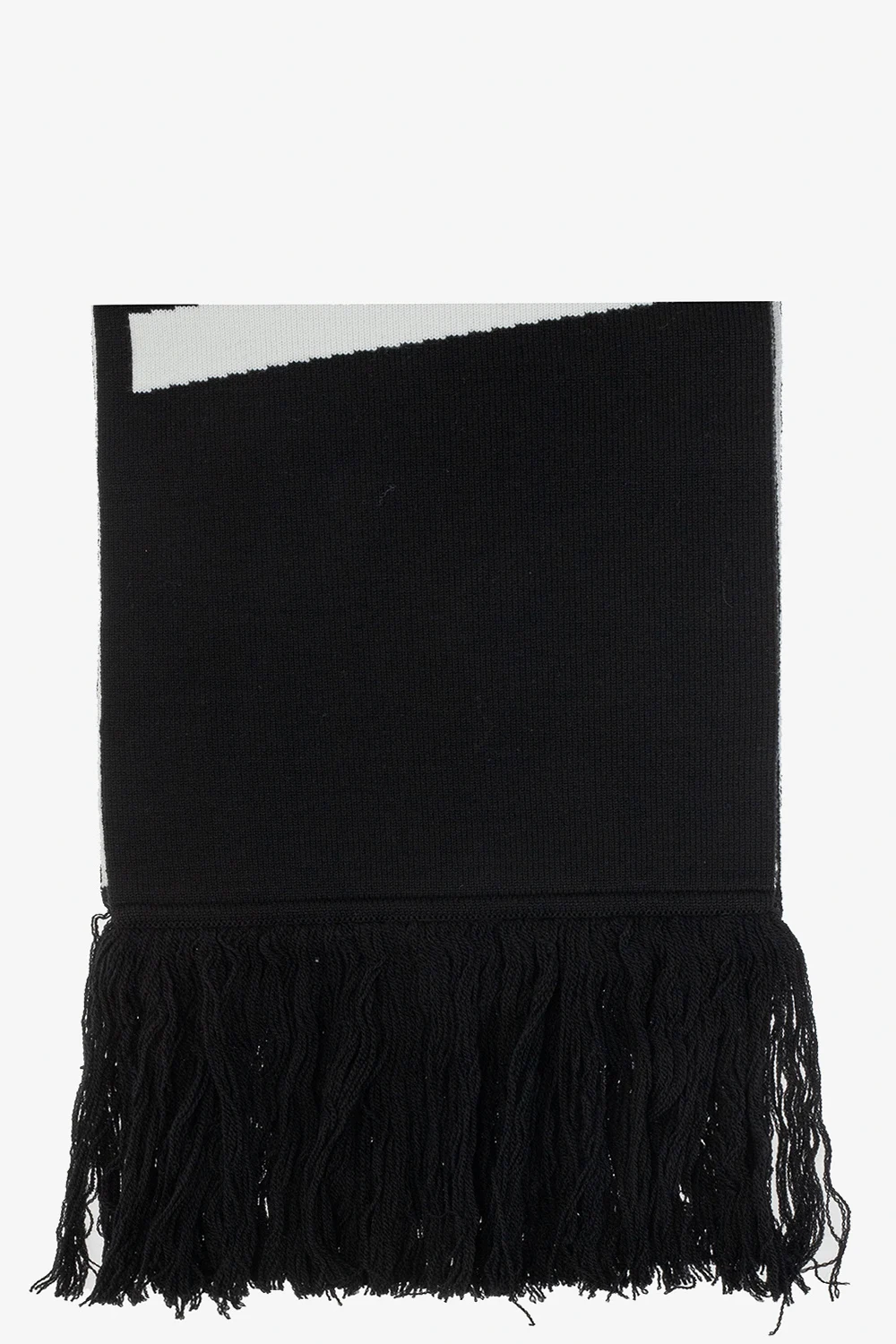 BLACK Wool scarf with logo