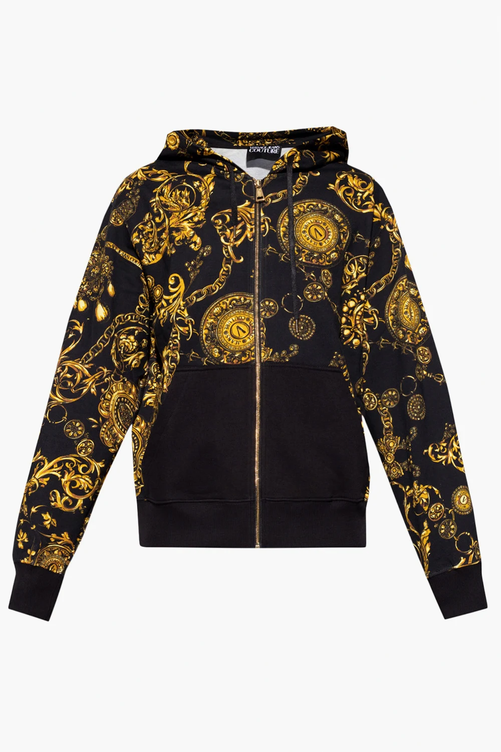 BLACK Sweatshirt with Baroque print