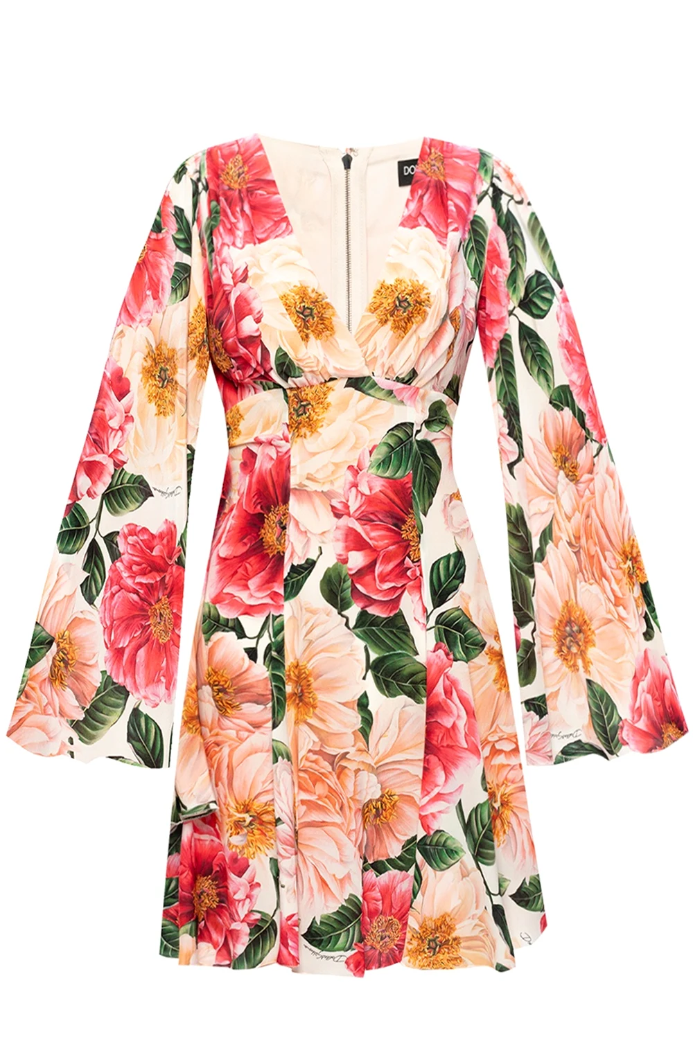 MULTICOLOUR Floral-printed silk dress