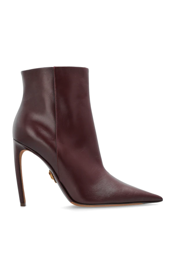 BURGUNDER Lederstiefeletten mit Absatz