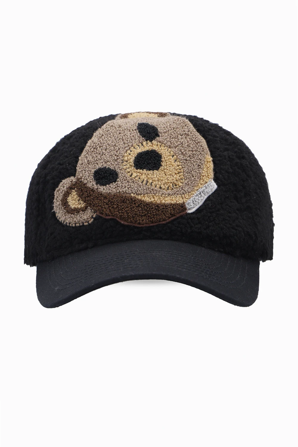 BLACK Fluffy baseball cap