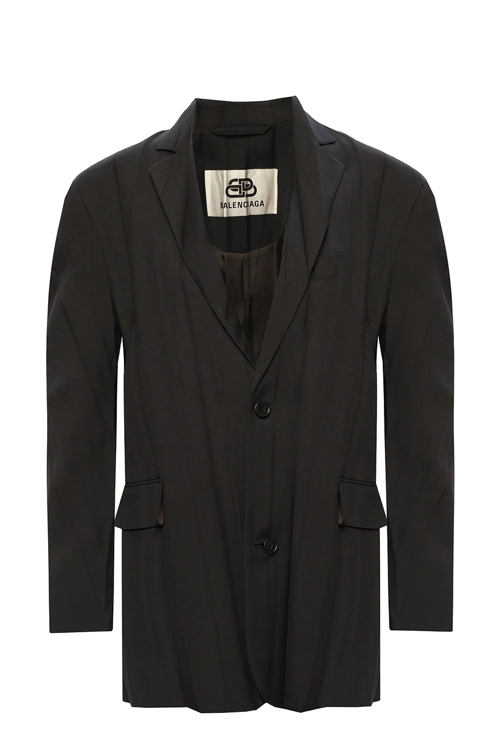 BLACK Pleated blazer