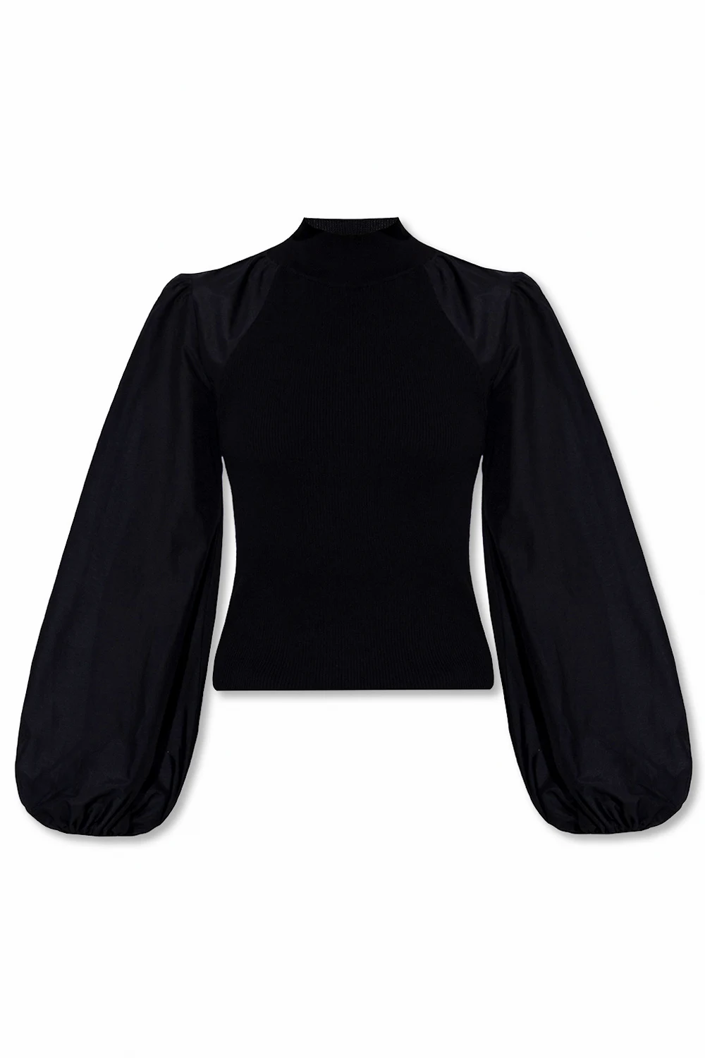 BLACK ‘Cleo’ top with puff sleeves