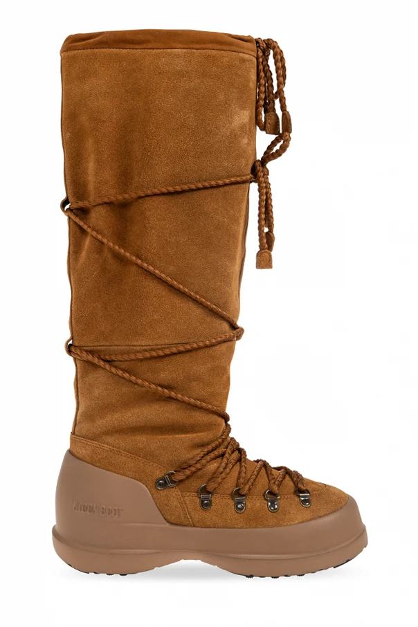 BRĄZOWY Śniegowce `MB LUNA BOOT EXTRA SUEDE`