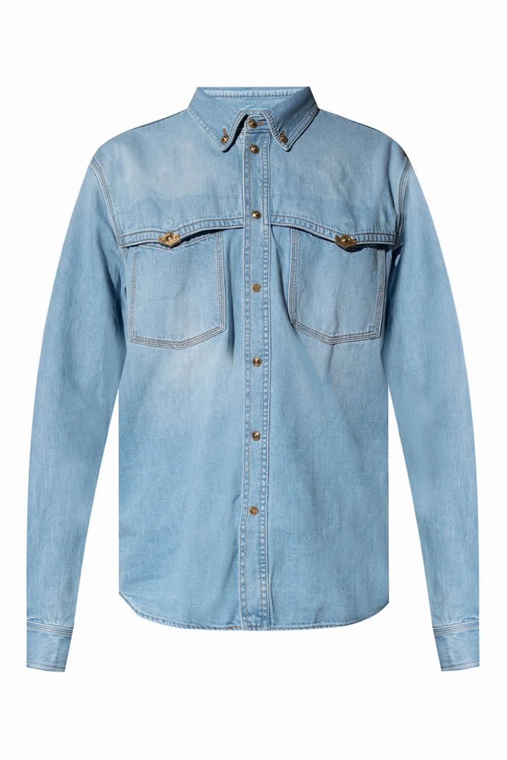 BLUE Denim shirt with logo