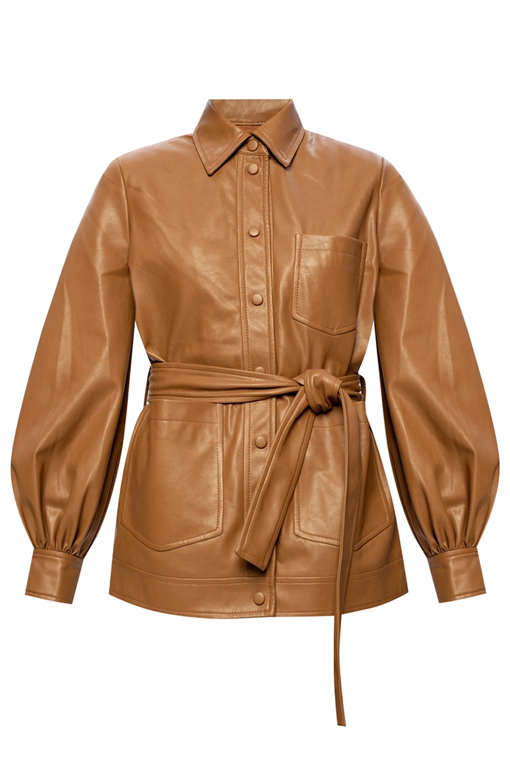 BROWN Vegan leather jacket