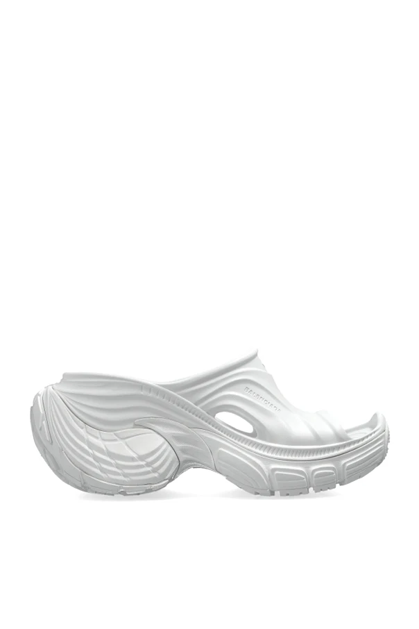 WHITE Rubber wedge flip-flops "6XL"