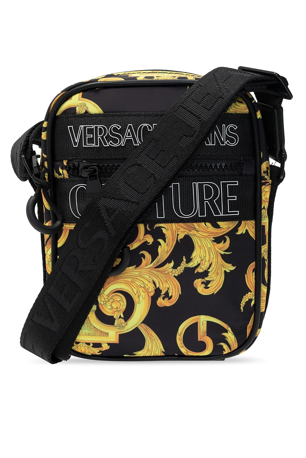 BLACK Barocco-printed shoulder bag