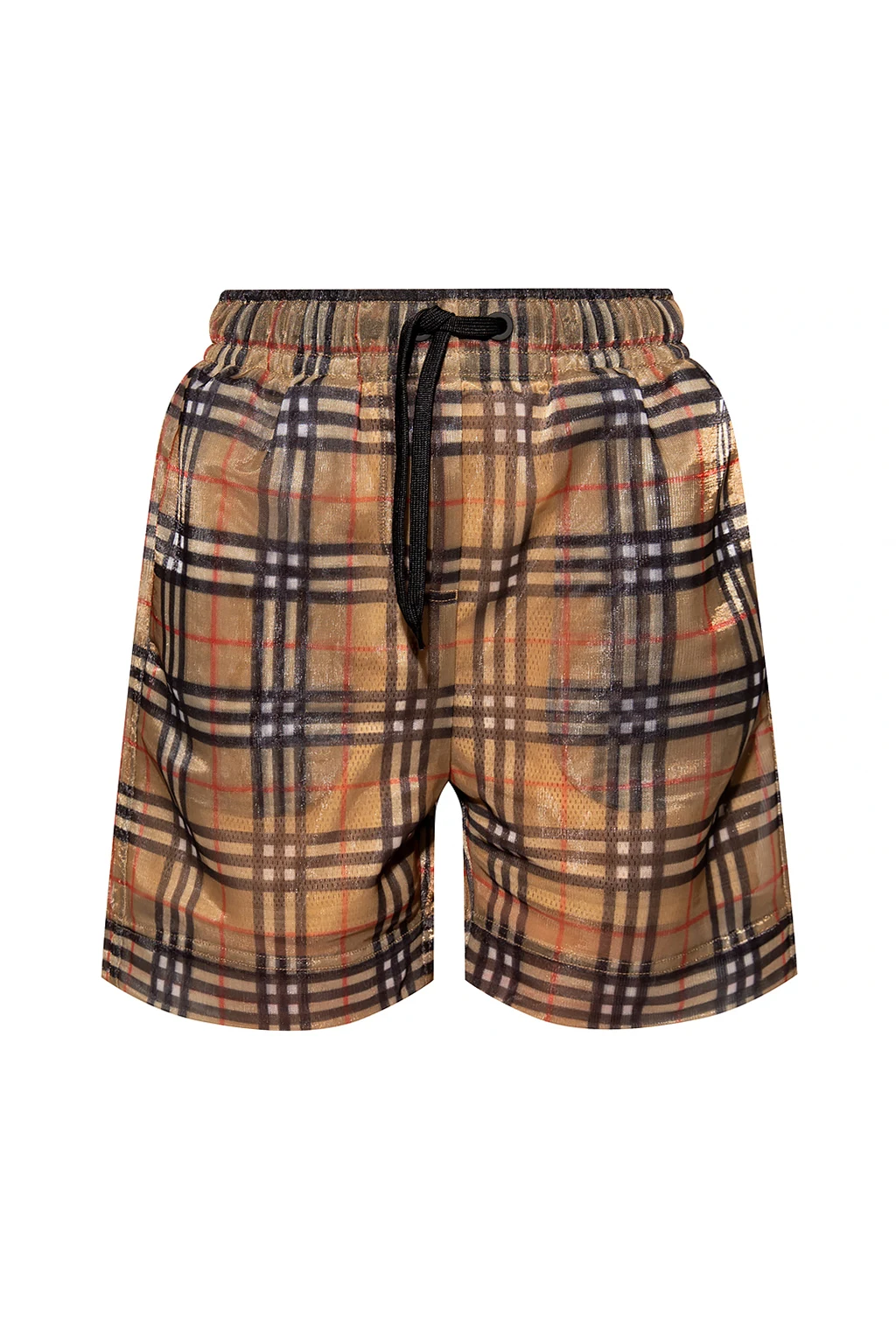beige Checked shorts