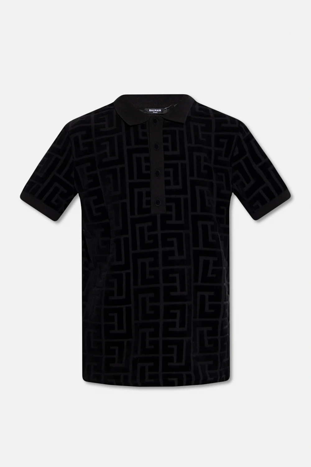 BLACK Polo shirt with velvet logo