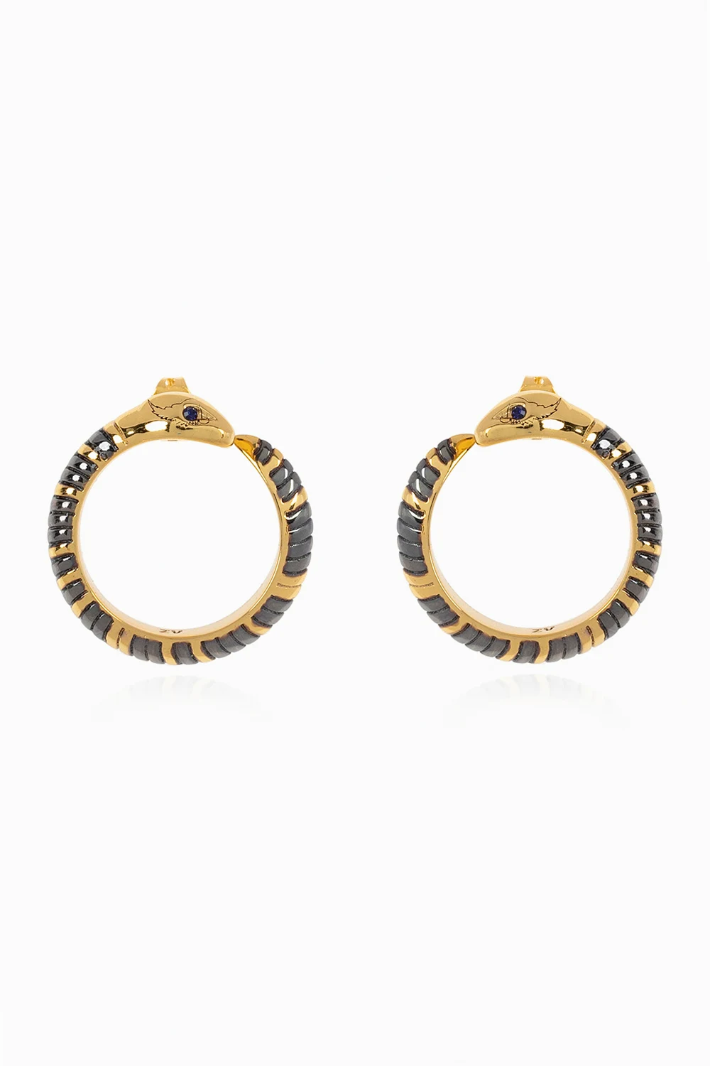 Round earrings with snake motif