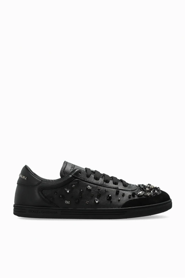 SCHWARZ Sportschuhe mit glänzenden Kristallen