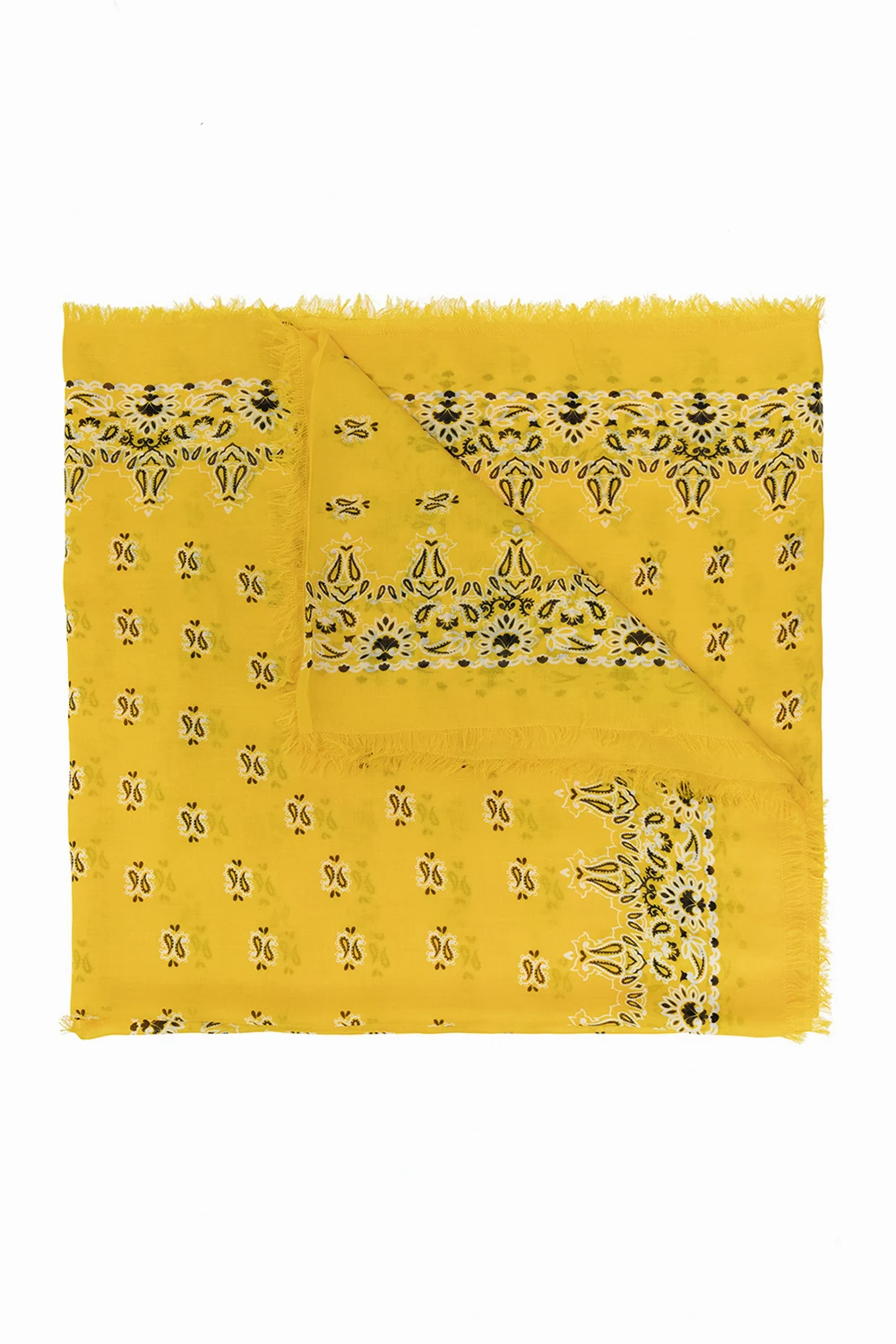 YELLOW  Paisley-printed scarf