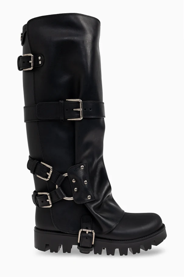 SCHWARZ Stiefel mit Schnallen