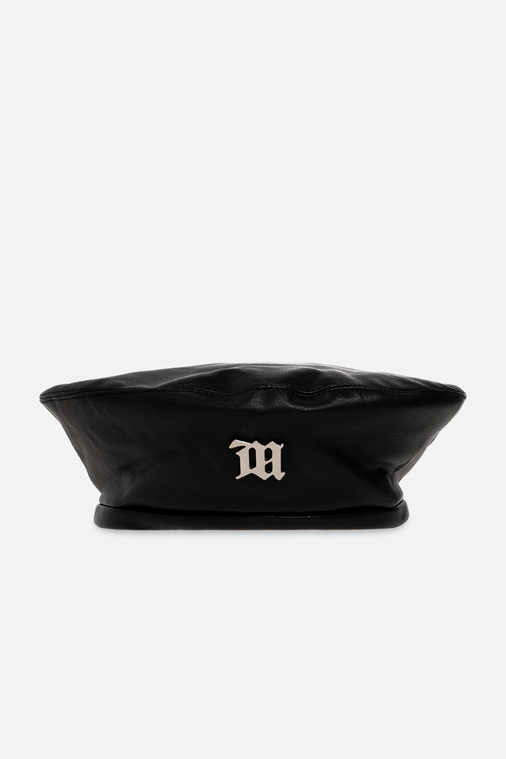 BLACK Vegan leather beret