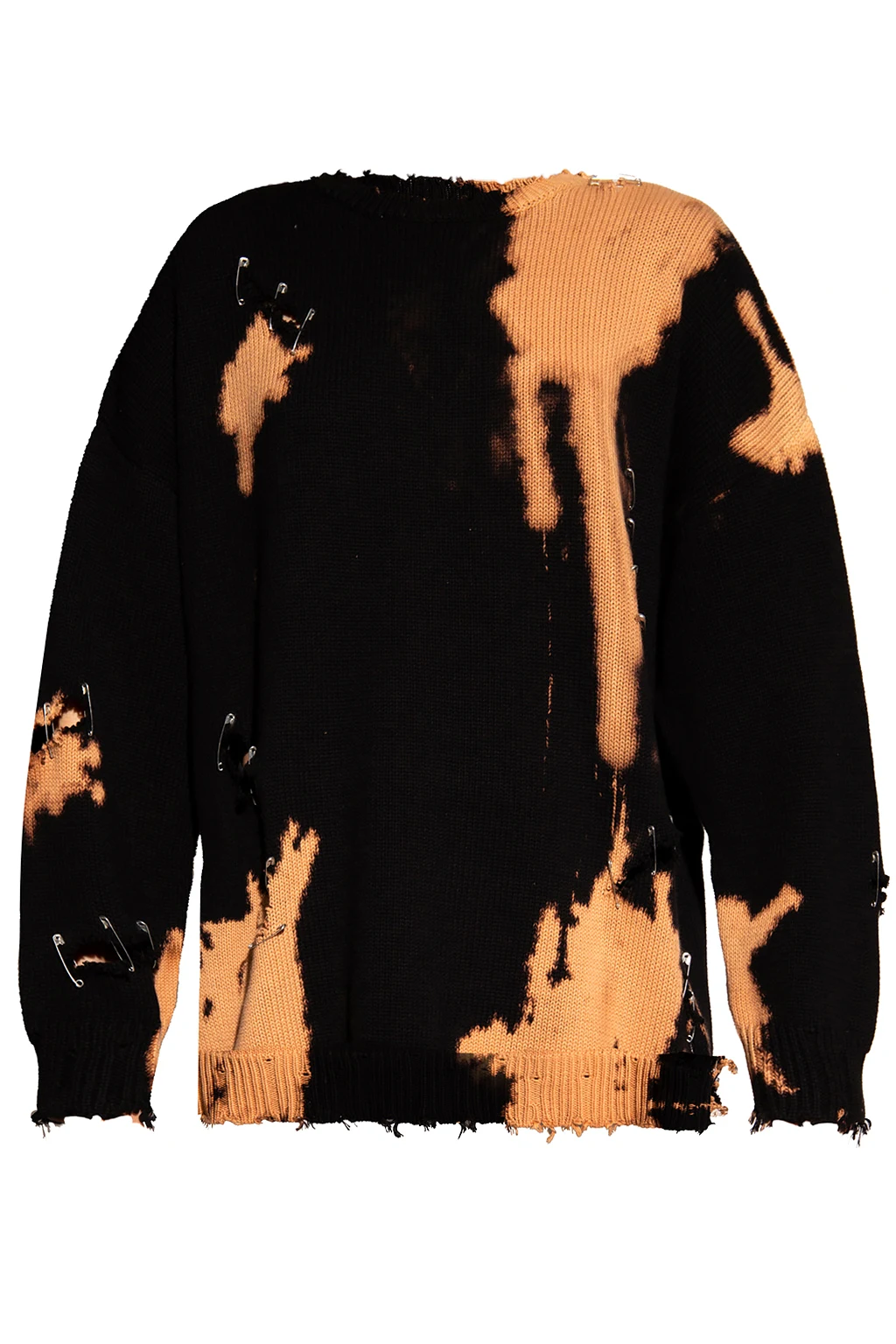 Sweater with safety pins