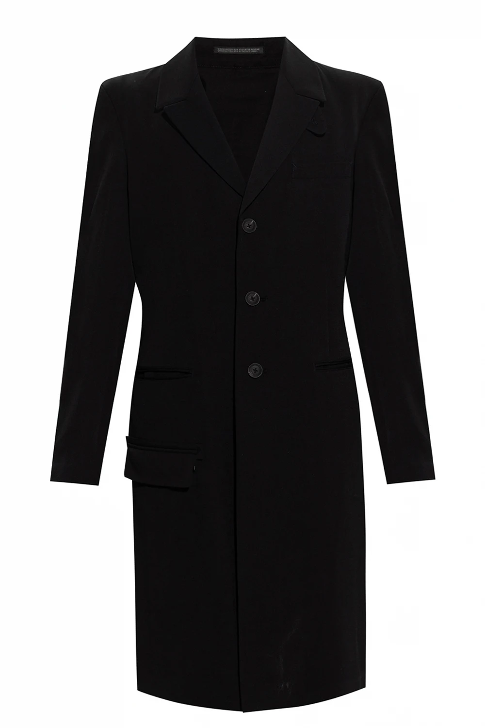 Wool coat with notch lapels