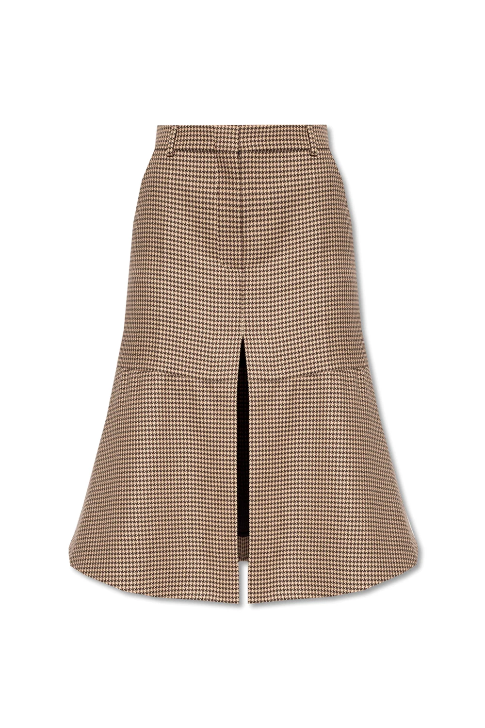 beige Houndstooth-pattern skirt