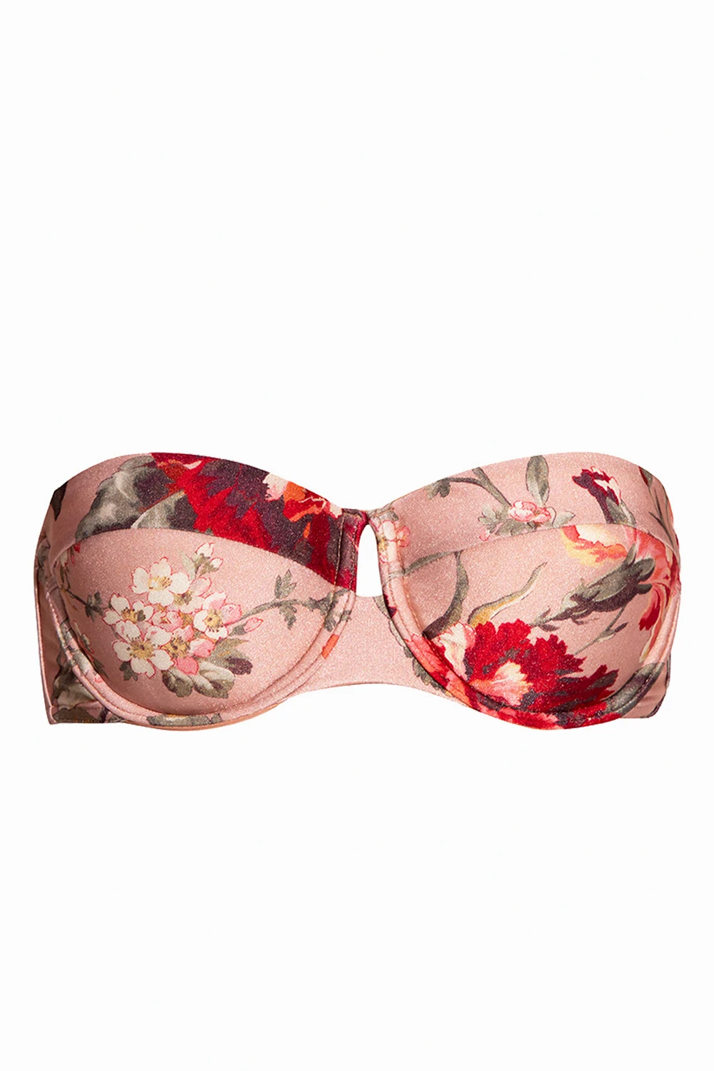 Bikini top with floral print