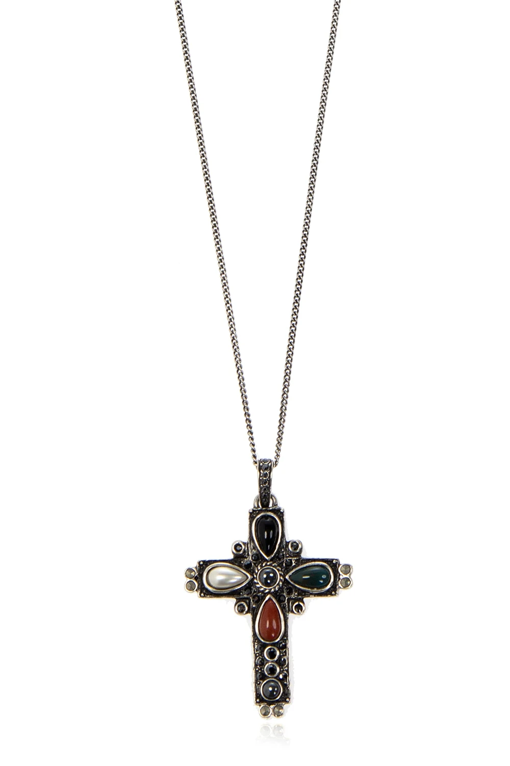 SILVER Brass necklace with charms
