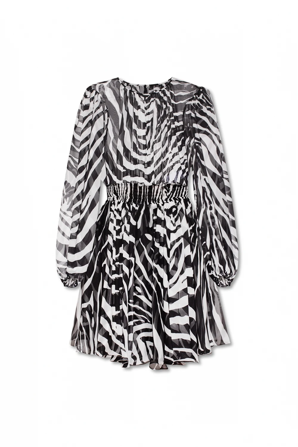 BLACK Silk dress with animal motif