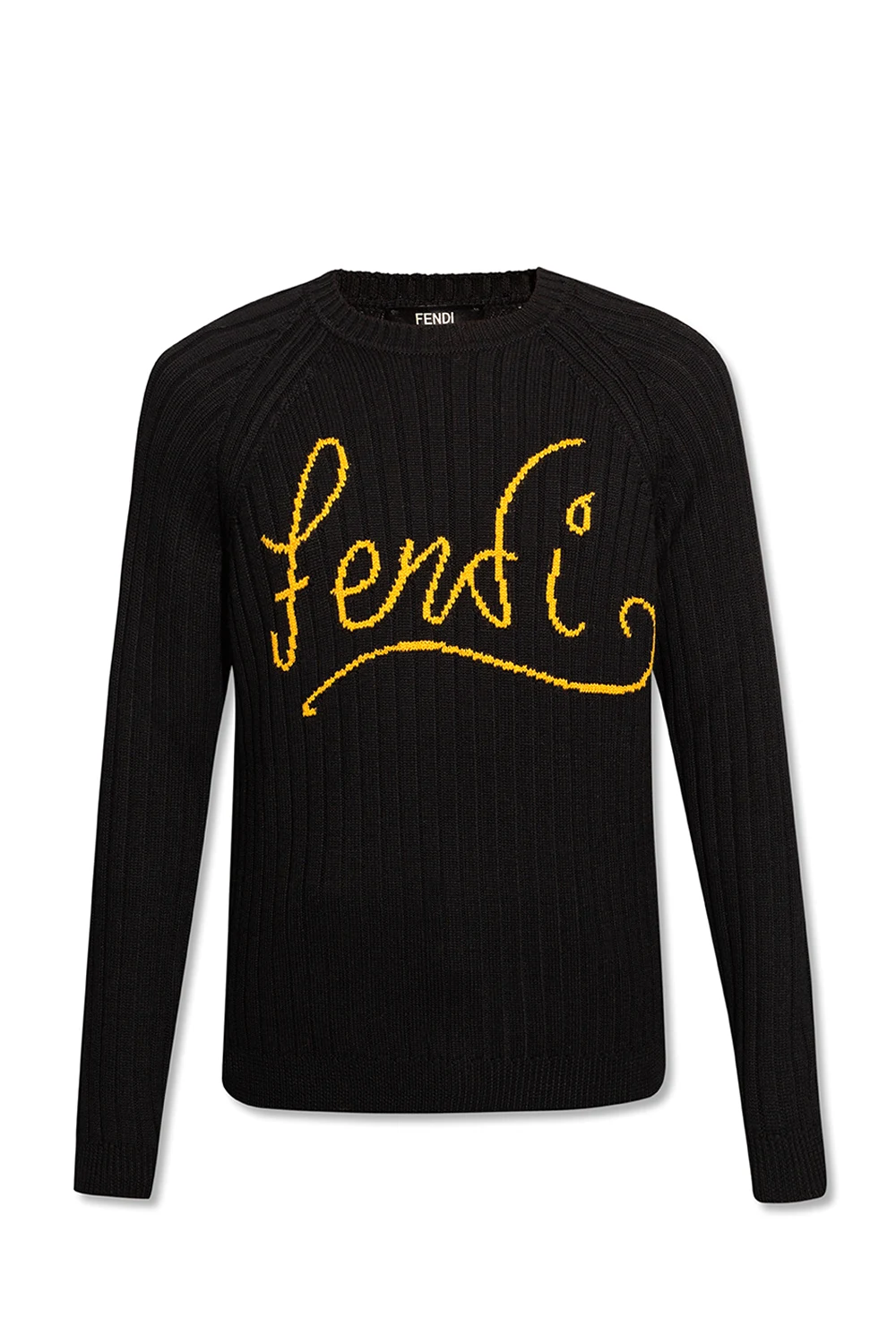 BLACK Wool sweater with logo