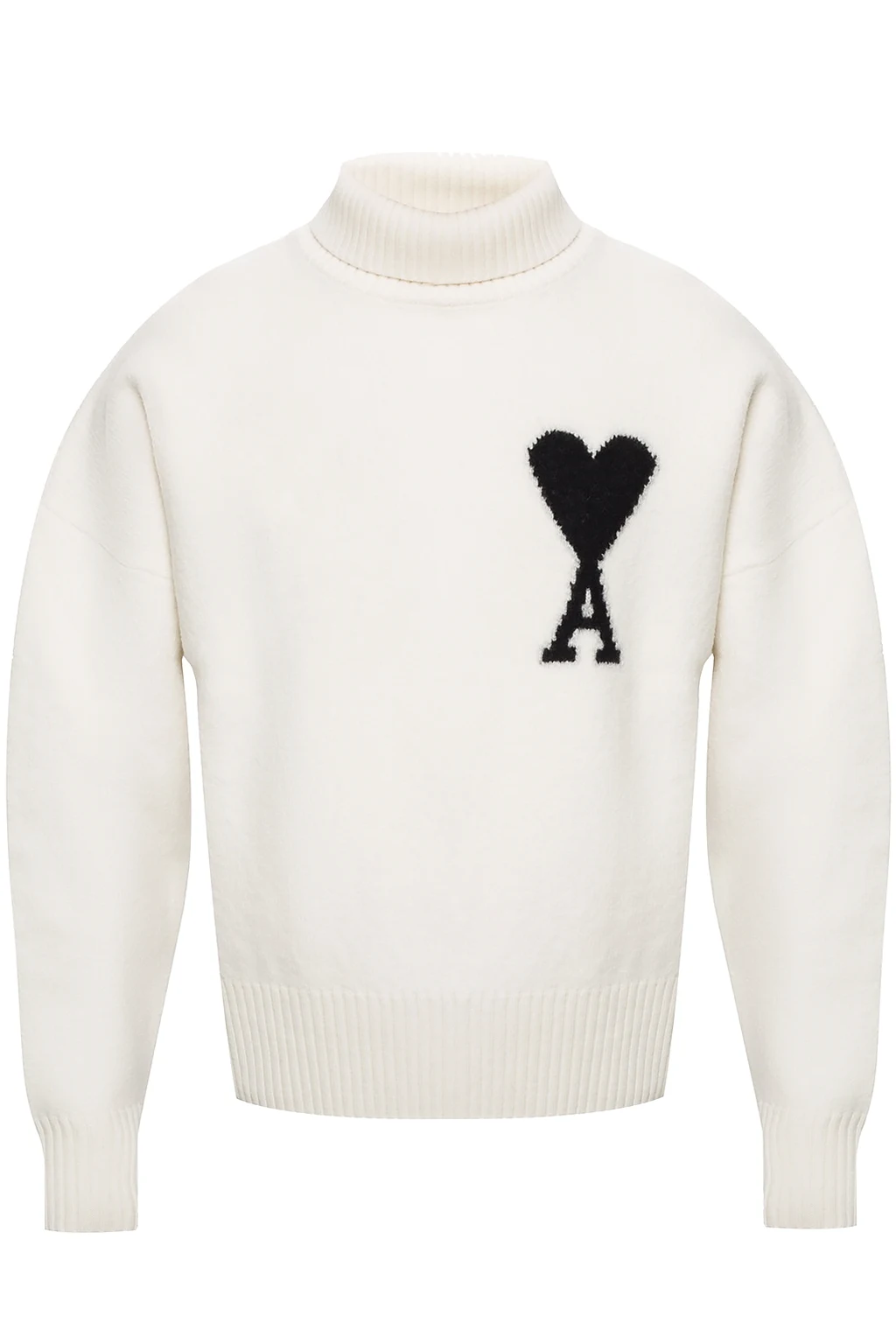 WHITE Merino wool turtleneck sweater