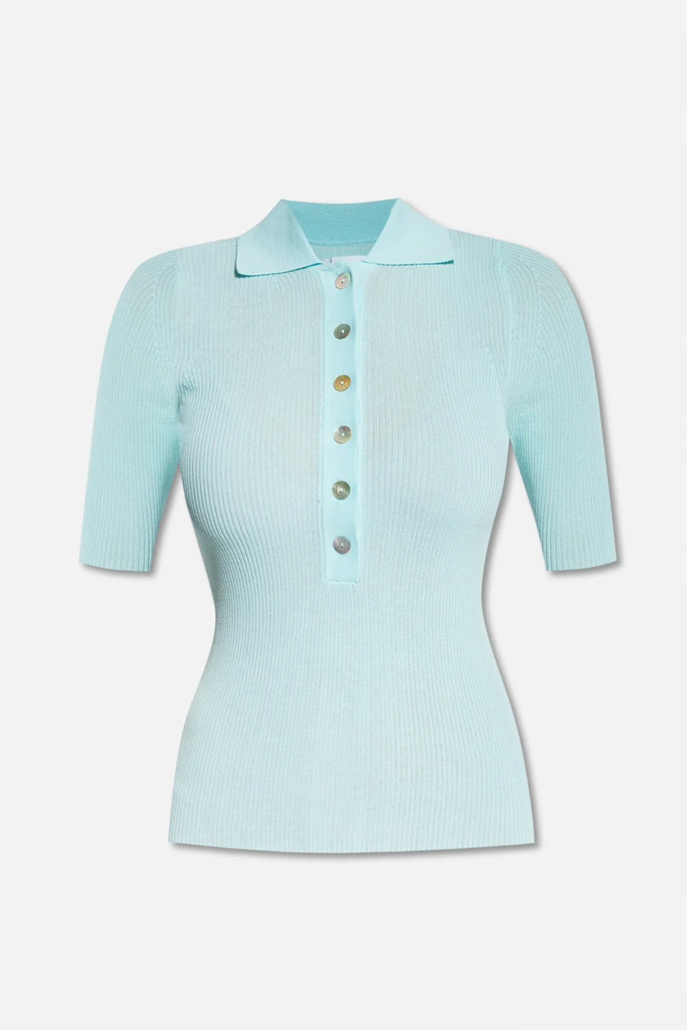 light blue ‘Nomi’ ribbed polo shirt