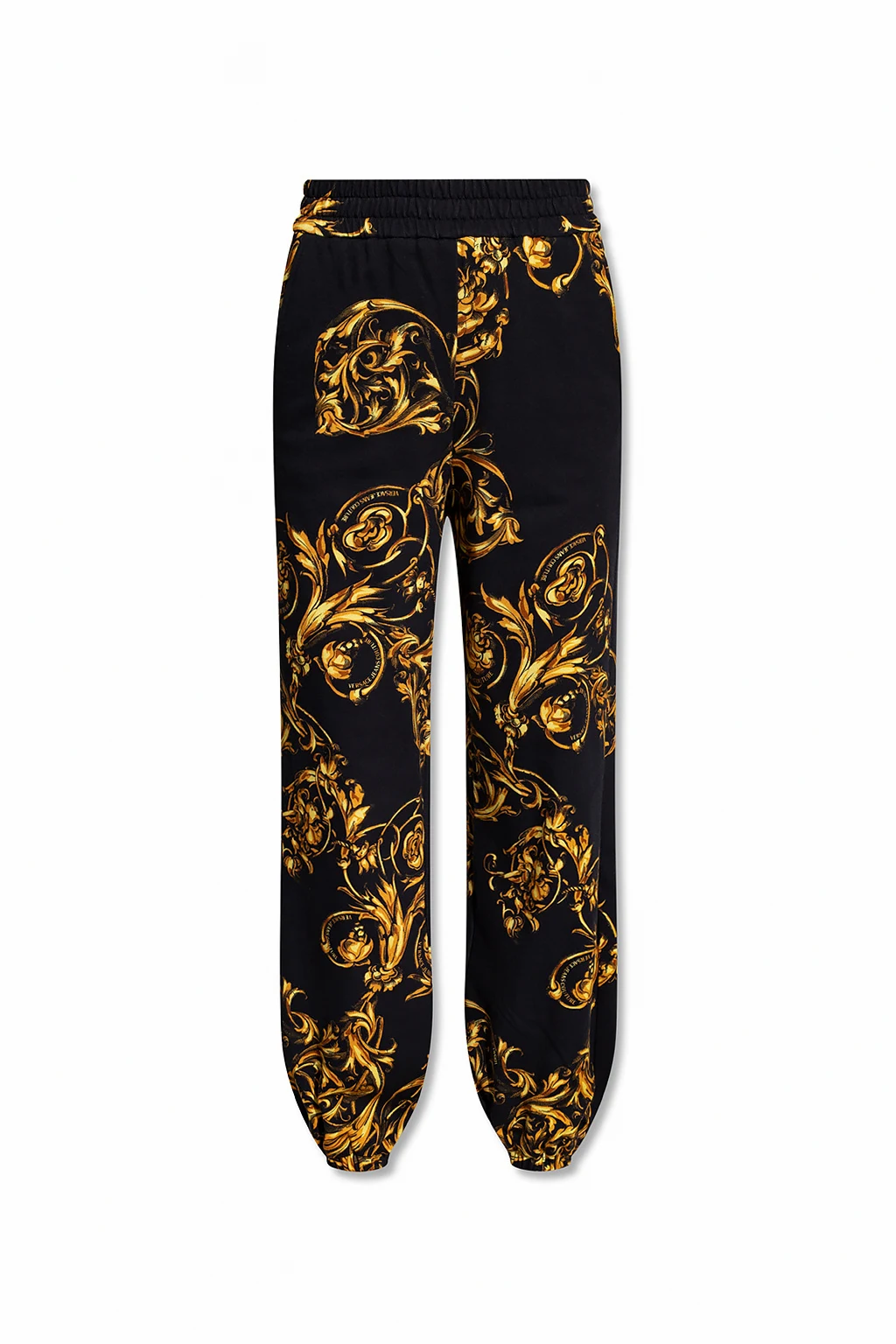 BLACK Sweatpants with Baroque print