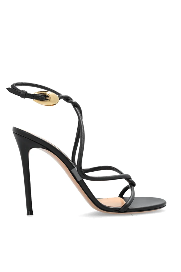CZARNY Sandały na obcasie `Mamba`