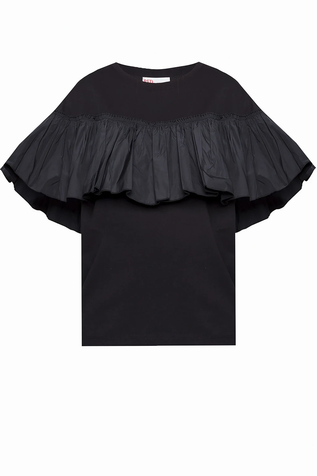 BLACK T-shirt with ruffle