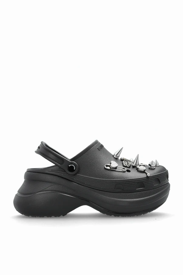 CZARNY Gumowe buty z aplikacjami