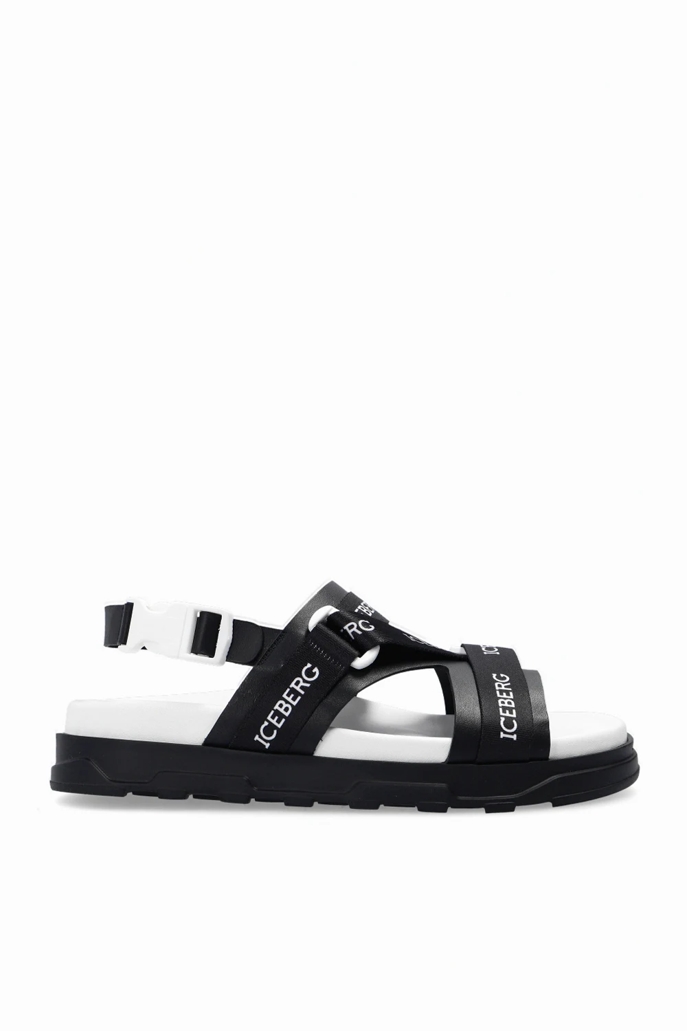 BLACK Sandals with logo