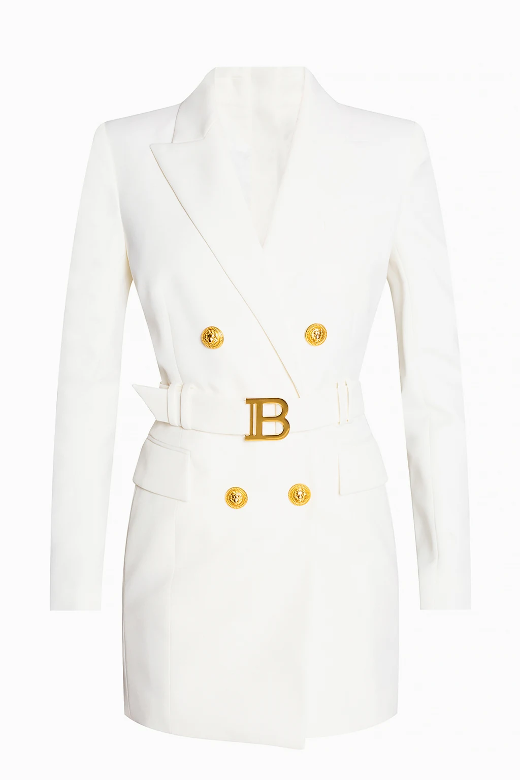 cream Dress with belt